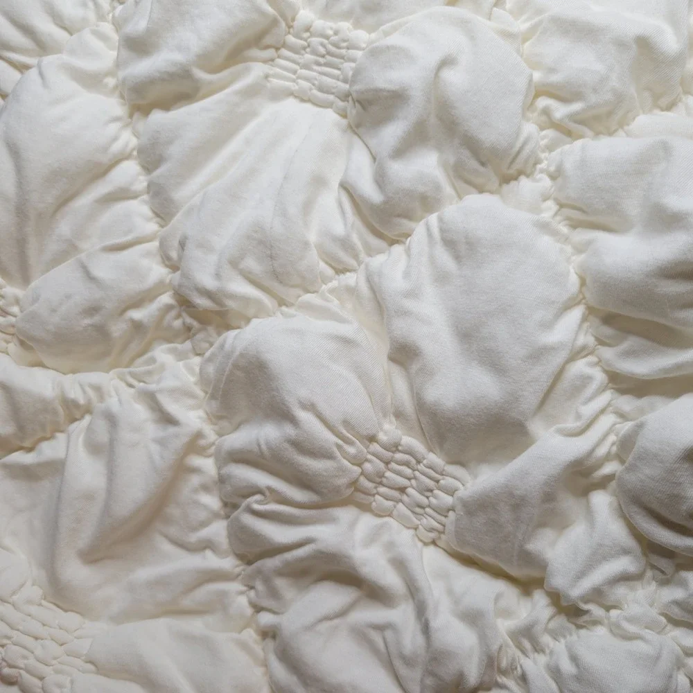 Anthropologie Textured Standard Sham Pillow Case Cream Cotton SUPER SOFT‎